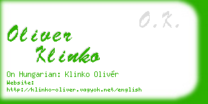 oliver klinko business card